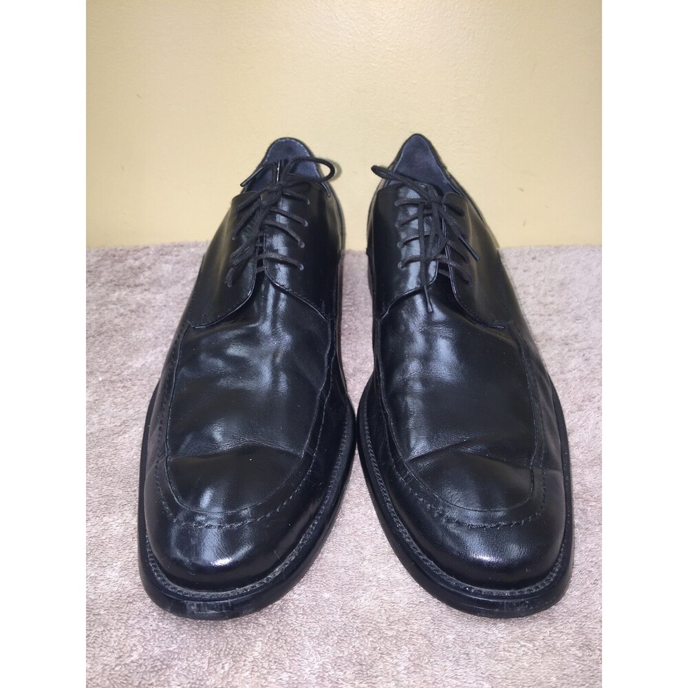 Via spiga men size 12 M Black Leather upper lining Oxfords dress shoes Pre-owned